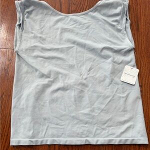 NWT Free People Intimately Low Back Seamless Tee Baby Blue L/XL